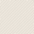 Diagonal thin wavy lines vector seamless pattern.