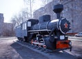 Diagonal USSR steam locomotive black background hd