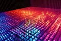 diagonal view of led screen pixels in a grid Royalty Free Stock Photo