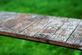 Diagonal vintage wooden table bokeh background