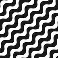 Diagonal wavy lines seamless pattern.