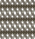 Diagonal wicker lattice seamless black and white pattern Royalty Free Stock Photo