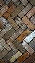 Diagonal zigzag pattern brick vertical background