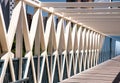 Diagonally Trussed Pedestrian Bridge Royalty Free Stock Photo