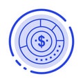 Diagram, Analysis, Budget, Chart, Finance, Financial, Report, Statistics Blue Dotted Line Line Icon