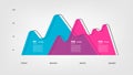 Diagram cartoon steps infographics with retro colors - can illustrate a strategy, workflow or team work, vector flat