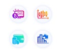 Diagram chart, Bitcoin system and Payment method icons set. Decreasing graph sign. Vector