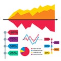 Diagram chart graph elements vector business infographic flow sheet data template arrows and circle progress Royalty Free Stock Photo