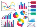 Diagram chart graph elements vector business infographic flow sheet data template arrows and circle progress