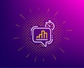 Diagram chart line icon. Statistics timer sign. Vector