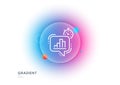 Diagram chart line icon. Statistics timer sign. Gradient blur button. Vector Royalty Free Stock Photo