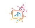 Diagram chart line icon. Statistics timer sign. Vector Royalty Free Stock Photo