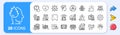 Diagram chart, Stress and Inflation line icons. For web app, printing. App line icons. Vector