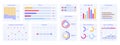 Diagram charts dashboard. Financial analysis, website ui interface, modern diagram templates vector illustration set. Dashboard