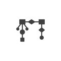 Diagram with connected blocks vector icon Royalty Free Stock Photo