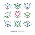 Diagram cube logo set Royalty Free Stock Photo