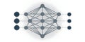 Complex Neural Network Visualization Interconnected Nodes Illustrate Advanced Data Processing and System Architecture