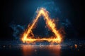 A diagram of the fire tetrahedron, educational and technical, safety theme Royalty Free Stock Photo
