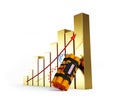 Diagram gold crisis dynamite Royalty Free Stock Photo