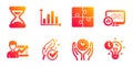 Diagram graph, Hypoallergenic tested and Safe time icons set. Vector