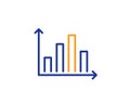 Diagram graph line icon. Column chart sign. Vector