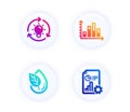 Diagram graph, Organic product and Idea icons set. Report sign. Presentation chart, Leaf, Lightbulb. Vector