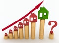 Diagram of growth in real estate prices Royalty Free Stock Photo