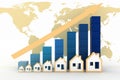 Diagram of growth in real estate prices in the world Royalty Free Stock Photo