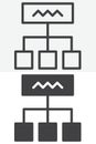 Diagram hierarchy line and solid vector icon set Royalty Free Stock Photo