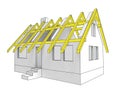 Diagram icon building roof of house