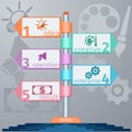 Diagram infographic of multidirectional pointers