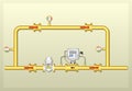 The diagram of installation of gas metering complex Royalty Free Stock Photo