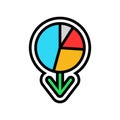 diagram loading statistical data color icon vector illustration Royalty Free Stock Photo