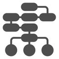 Diagram of logic, sequence or interactions, algorithm solid icon, web concept, scheme vector sign on white background Royalty Free Stock Photo