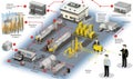 A Diagram of a Manufacturing Plant Showcasing Advanced Machinery and Efficient Production Processes