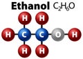 Diagram molecule of ethanol