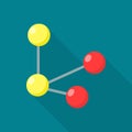 Diagram molecule icon, flat style Royalty Free Stock Photo