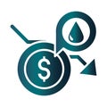 Diagram money depression trade crisis economy, oil price crash gradient style icon
