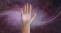 Diagram of palm chakra spinning energy vortex Royalty Free Stock Photo