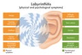 Diagram Of Physical And Psychological Symptoms Of Labyrinthitis Royalty Free Stock Photo