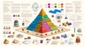 Diagram of a pyramid scheme illustration for business strategy and data analysis visualization concept Royalty Free Stock Photo