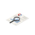 Diagram search icon, isometric style Royalty Free Stock Photo