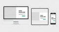 Diagram showcases responsive web design on Royalty Free Stock Photo