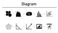 Diagram simple concept icons set