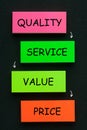 Quality Service Value Price Royalty Free Stock Photo