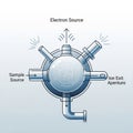 Diagram of a thermionic emission device illustrating electron flow Royalty Free Stock Photo