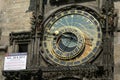 The dial of the astronomical clock of Prague, Czech Republic Royalty Free Stock Photo