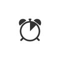 Dial clock black simple vector icon.