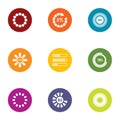 Dial icons set, flat style Royalty Free Stock Photo
