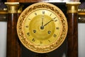 Dial of a large golden mechanical retro watch